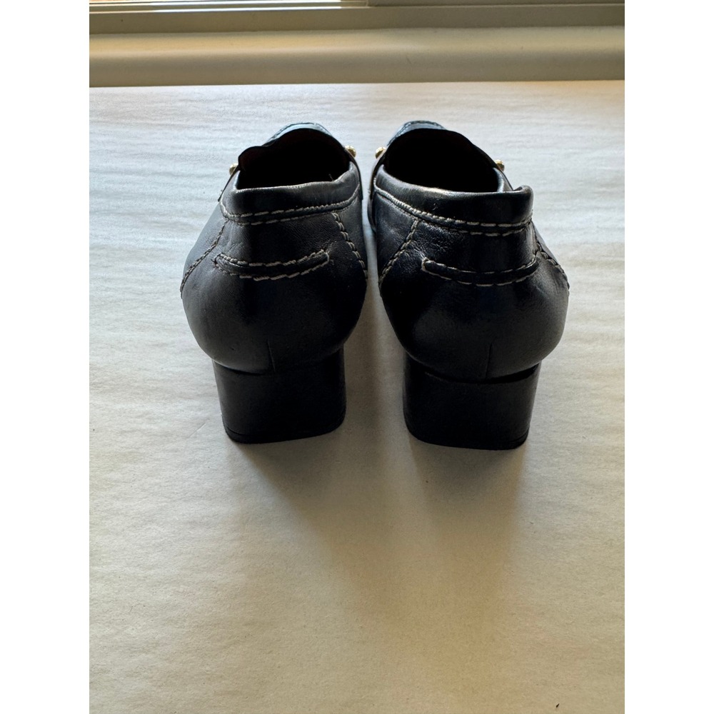 Johnston & Murphy Womens Black Brown Leather Penny Loafer Block Heel Pumps 8.5 M - Picture 4 of 11